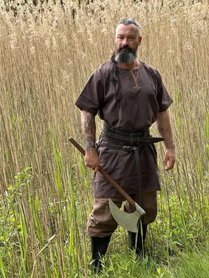 Produktbild von Wikinger Tunika kurzarm Dunkelbraun "Theobald" M