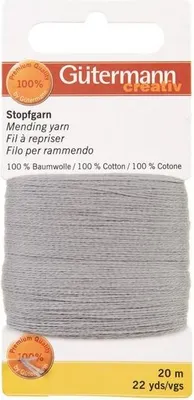 Produktbild von Gütermann Stopfgarn 20 m 100 % Baumwolle Farbe 9240 hellgrau