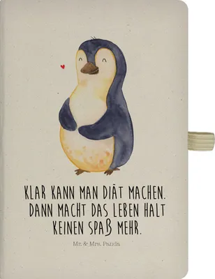 Produktbild von Mr. & Mrs. Panda Tagebuch Pinguin Diät - Transparent - Geschenk, Pinguine, notizbuch, Motivation, Journal, Reisetagebuch, Selbstliebe, Adressbuch, Schreibheft