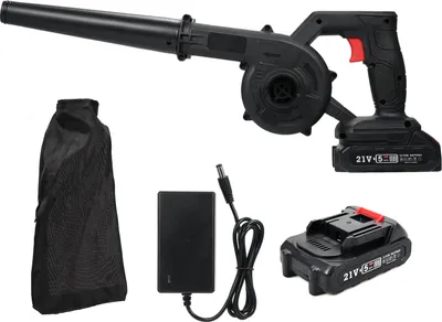 Obrázek produktu pro ruční elektrický foukač a vysavač 2 v 1 21V, elektrický foukač listí, foukač listí s baterií a nabíječkou, suchý foukač do auta, vysavač listí, lehký mini foukač na péči o trávník/prach/chlupy domácích zvířat
