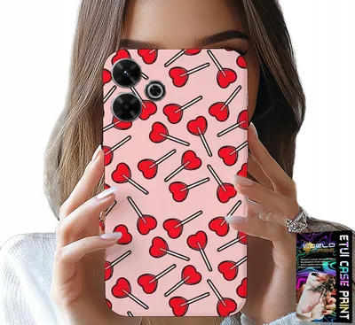 Image de Étui pour Xiaomi Redmi 13 4G - Motifs féminins et tendance : sucettes et cœurs