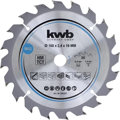 Immagine prodotto di kwb 584357 Lama circolare in metallo duro 160 x 16 mm 1 pz