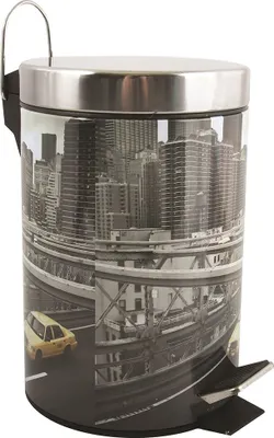 Obrázek produktu pro Koš na kosmetiku MSV "New York" Pedálový koš Koš na odpadky - 3 litry - s vyjímatelným vnitřním košem Šedý