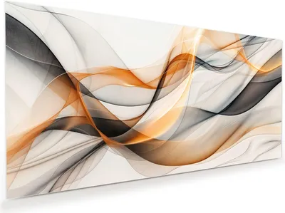 Produktbild von Glasbild 110x55cm in XXL für Wohnzimmer, Schlafzimmer Motiv Schwebende Wellen