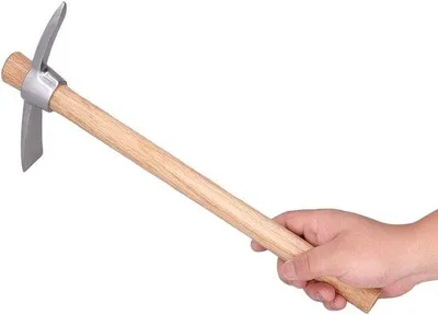 Immagine prodotto di Zappetta manuale con manico in legno - Acciaio inossidabile resistente - 40 cm - per fiori e piante