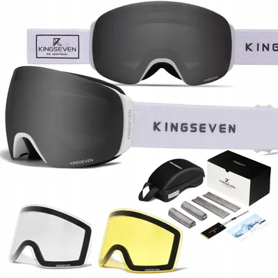 Produktbild von KINGSEVEN KS9801 Skibrille mit Wechselgläsern UV400 Schutz