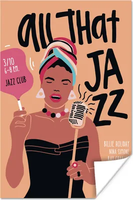 Produktbild von MuchoWow® Poster All that jazz - Zitate - Musik - Jazz - Frau singt 20x30 cm - Papierdruck