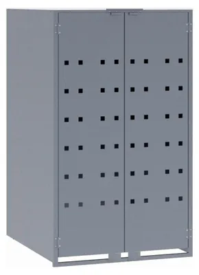 Produktbild von Mülltonnenbox für 5 Tonnen Grau 345x79x117 cm aus Stahl