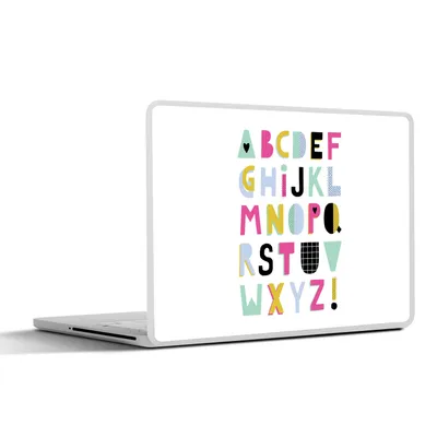 Produktbild von MuchoWow® Laptop Aufkleber Sticker Cover Alphabet - Gelb - Blau 31x22.5 cm - Laptop-Deko