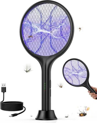 Image de Raid électrique anti-moustiques, extra puissant, 4000 V, 2 en 1