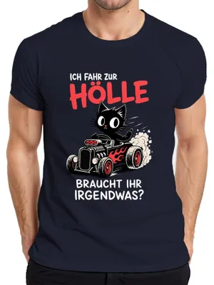 Productafbeelding van "Ik ga naar de hel, hebben jullie iets nodig?" Sarcastisch heren T-shirt, marineblauw, XXL
