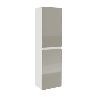 Immagine prodotto di haaus Zed Badezimmer-Wandschrank, wandmontiert, 2 Türen, glänzend grau/weiß, MDF-Türen, L 29 x L 22 x H 104 cm