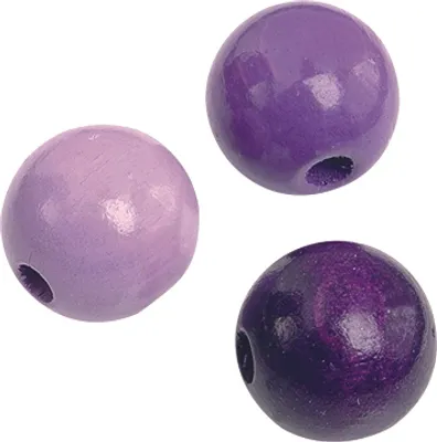 Produktbild von Holzperlen 12mm VE=5x30 Stück lila