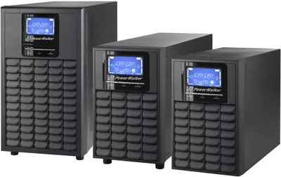 Zdjęcie produktu dla PowerWalker VFI 1000C LCD, Podwójnej konwersji (online), 1 kVA, 800 W, Sinus, 110 V, 300 V