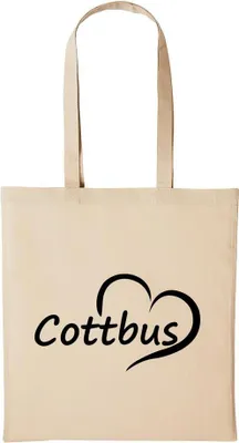 Produktbild von Huuraa Baumwollbeutel Cottbus Geschenk Einkaufstasche Natural 10 Liter Baumwolle Cottbus Accessoire