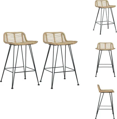Produktbild von vidaXL Barhocker 2 Stk. Rattan Natur - Barhocker
