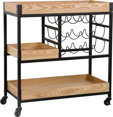 Produktbild von Servierwagen Thea mit 3 Ablagen und Flaschenhalter, 78x80x36 cm