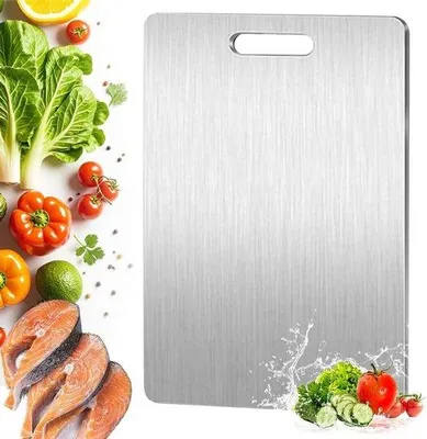 Immagine prodotto di Tagliere in acciaio inossidabile 316, double-face, portatile, 30x46 cm, grande