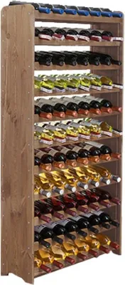 Produktbild von Weinregal PINOTWINE C | HxBxT 138,4x72,8x26,5cm | 77 Flaschen | Massives Kiefernholz | Braun geölt