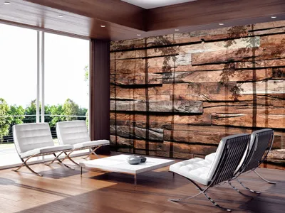 Produktbild von Vlies Fototapete 350x256 cm Tapeten Wandtapete XXL Baum Holz Bretter f-A-0382-a-b