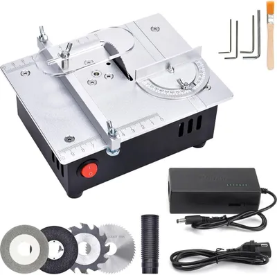 Image de Mini scie circulaire de table, Table Saw réglable de précision, 96W Scies circulaires de table Portable pour le travail du bois