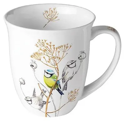 Porzellanbecher 400 ml Fine Bone China Tasse Tee Kaffee