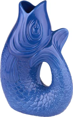 Produktbild von Gift Company Vase Monsieur Carafon L, Dekovase in Fisch-Form, Steingut, Azure, 30.7 cm, 78358