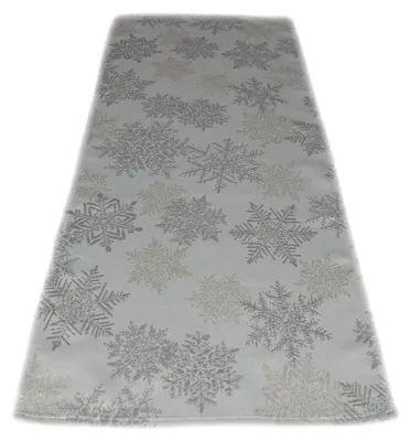 Produktbild von Tischläufer 40x90 cm Gold Schneeflocken Stickerei Weihnachten Texpot Tischband