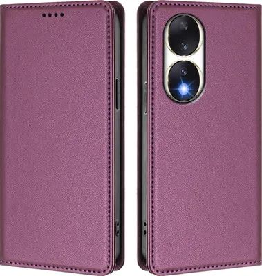 Image de Etui en cuir pour Honor 90, étui magnétique en cuirPolyuréthaneavec support Violet