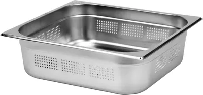 Produktbild von Gastro Behälter, Gastronomiebehälter Edelstahl, gelocht GN 2/3 Tiefe 100mm, 354x325mm