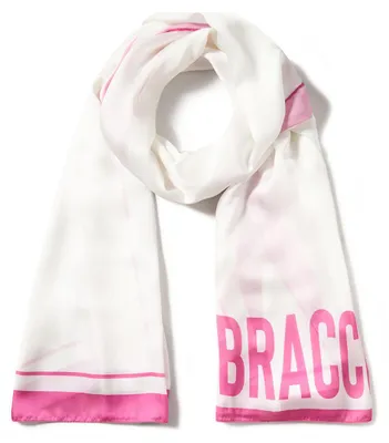 Image de Écharpe pour femme Braccialini, polyester, 180x90 cm, deux couleurs : fuchsia et noir