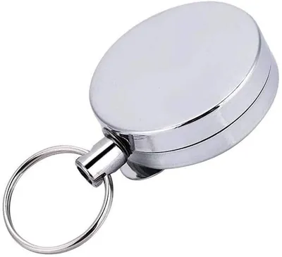 Produktbild von Ausweisjojo Zipper Jojo Schlüsseljojo STAHLSEIL Gürtelclip 40mm Ø Jojo Zipper rund Aufrollmechanismus Zugkraft EXTRA STARK
