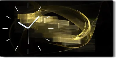 Produktbild von Leinwand Uhr Küche Wohnzimmer Bild 60x30 Wand Bild abstrakte fraktale Malerei - weiße Hände