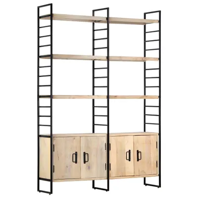 Produktbild von Bücherregal 4 Etagen 124x30x180 cm Mango Massivholz