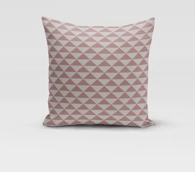 Produktbild von SCHÖNER LEBEN. Kissenhülle Dreiecke altrosa weiß verschiedene Größen Größe 70x70cm (HxB) 70x70cm (HxB) Größe