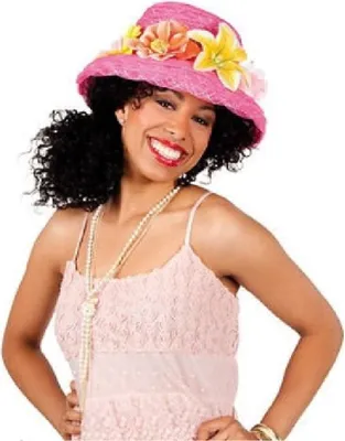 Produktbild von B01310 rosa Damen Hawaiihut mit Blumen