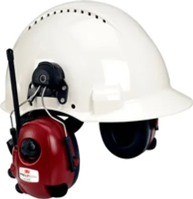 Produktbild von 3M M2RX7P3E2-01 - Industry - H=29 M=28 L=22 - 30 dB - Stereophonisch - Kopfband - Helmet - Schwarz - Rot - Weiß (XH001680400)