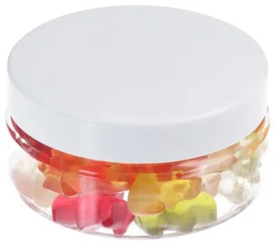 Zdjęcie produktu dla Przezroczyste pojemniki PET, 100 ml, z plastikową zakrętką