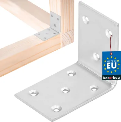 Obrázok produktu pre KOTARBAU® Uhlová spojka 55 x 45 x 35 mm pozinkovaná oceľ strieborná ťažká uhlová spojka nosníkov nábytku uholník plechový uholník uholník drevo spojka regál uholník kovový pozinkovaný stabilný odolný oceľový uholník