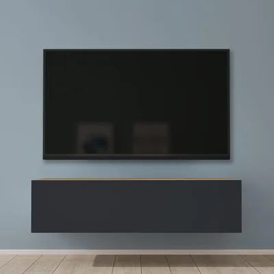 Produktbild von Mai & Mai Fernsehschrank Verdeckter Griff mit Soft-Close Lowboard Hängeschrank für Wohnzimmer in Kerneiche + Matt Anthrazit BTH: 120x40,2x30 cm Fernsehschrank02