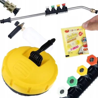 Productafbeelding van Hogedrukreinigerset Set – T-Racer Borstel, Hogedruklans 1/4" 15° en Schuimpistool | 160 bar, 1L, 5 Spuitmond