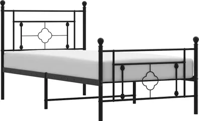Obrázek produktu pro vidaXL Postel s čelem a nohou kovová černá 100x200 cm