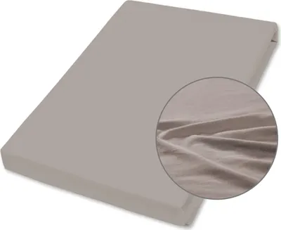 Produktbild von Traumhaft gut schlafen Jersey-Elasthan Spannbetttuch, verschiedene Farben und Größen, Farbe: Taupe, Größe: 140-160 cm x 200 cm