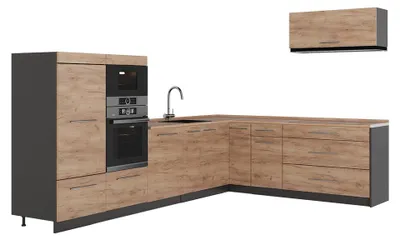 Imagen del producto de Cocina esquinera Vicco Fame-Line Roble dorado/Antracita 327 x 227 cm, ET Roble, Model 64445