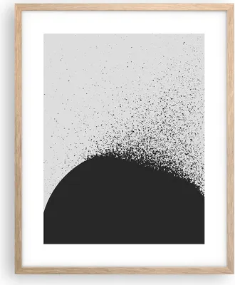 Produktbild von Gerahmtes Poster - Rahmen in heller Eiche - Abstraktion Schwarzweiß Geometrie - 40x50 cm - Wand Bild - Wanddeko - Wandbilder - Kunstposter - Wandposter - Bilderrahmen - Bilder - P2NPA40x50-4922