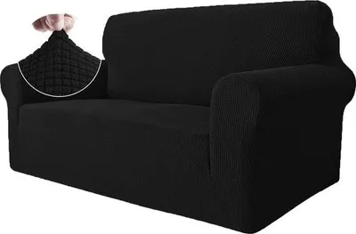 Produktbild von Dehnbarer Sofabezug, 2-Sitzer, elastischer Sofabezug mit Armlehnen, Jacquard-Sofabezug, rutschfest, waschbarer Sofabezug, Schutz für Hunde und