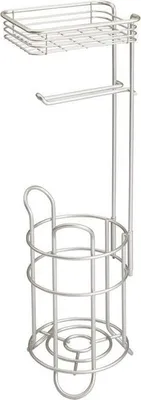 Produktbild von mDesign Toilettenpapierhalter Klopapierhalter Regal freistehend Metall Silber