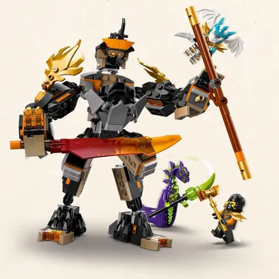 Produktbild von LEGO NINJAGO Coles Action-Mech und Drachen-Zane - Ninja Spielzeug für Jungen und Mädchen - Modellbau mit Actionfigur, 3 Minifiguren und Schwertern - Geschenk für Kinder ab 7 Jahren  - 71854
