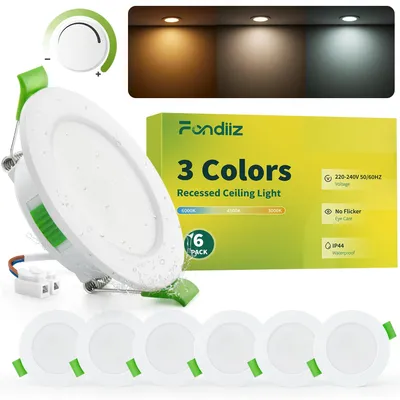 LED-Einbauspots 6er-Set, dimmbar, 3,5 W, 340 LM, IP44