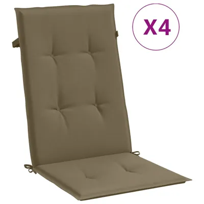 Produktbild von vidaXL Hochlehner-Auflagen 4 Stk. Melange Taupe 120x50x4 cm Stoff
